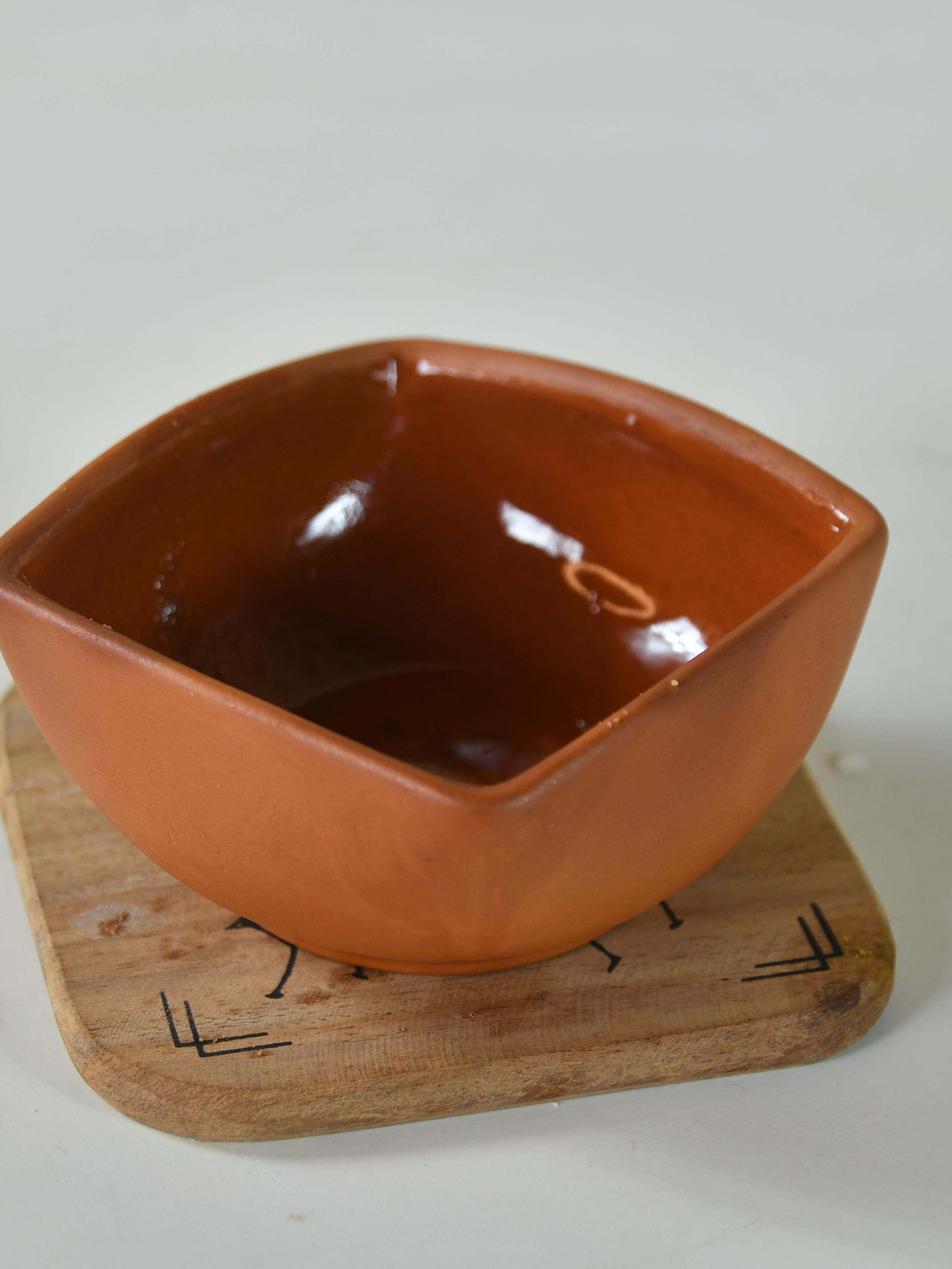 Mayii - Premium Set of 2 Terracotta Square Serving Bowls