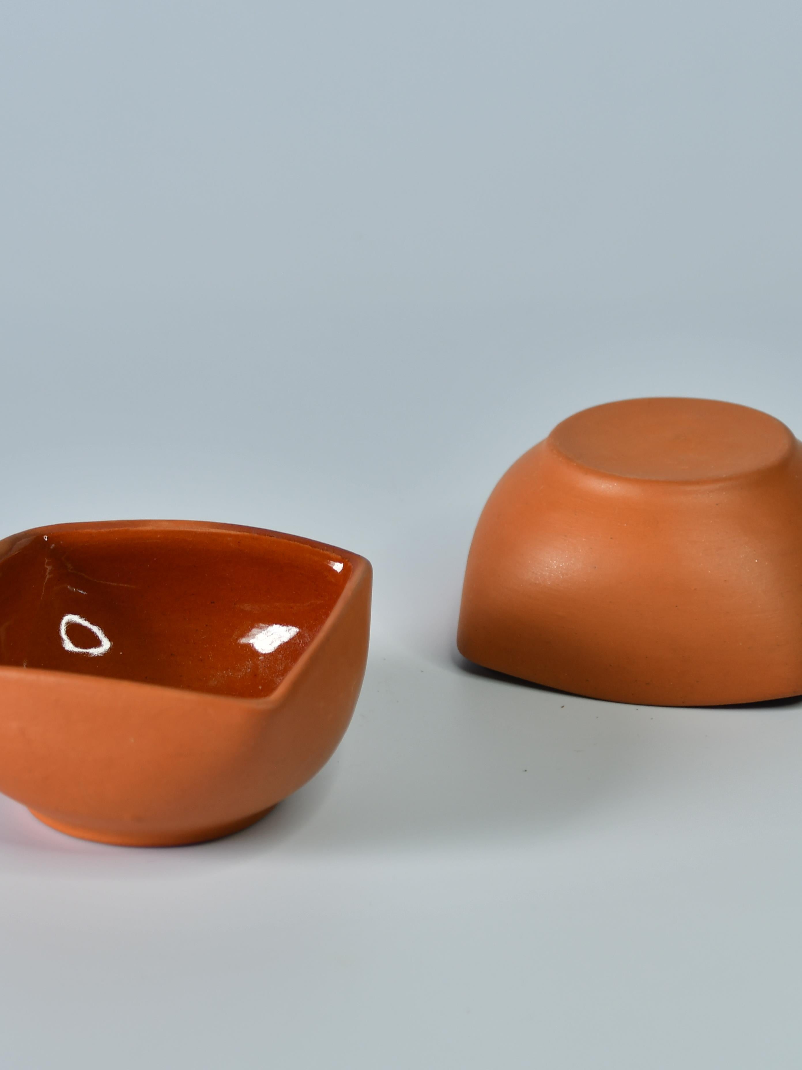 Mayii - Premium Set of 2 Terracotta Square Serving Bowls