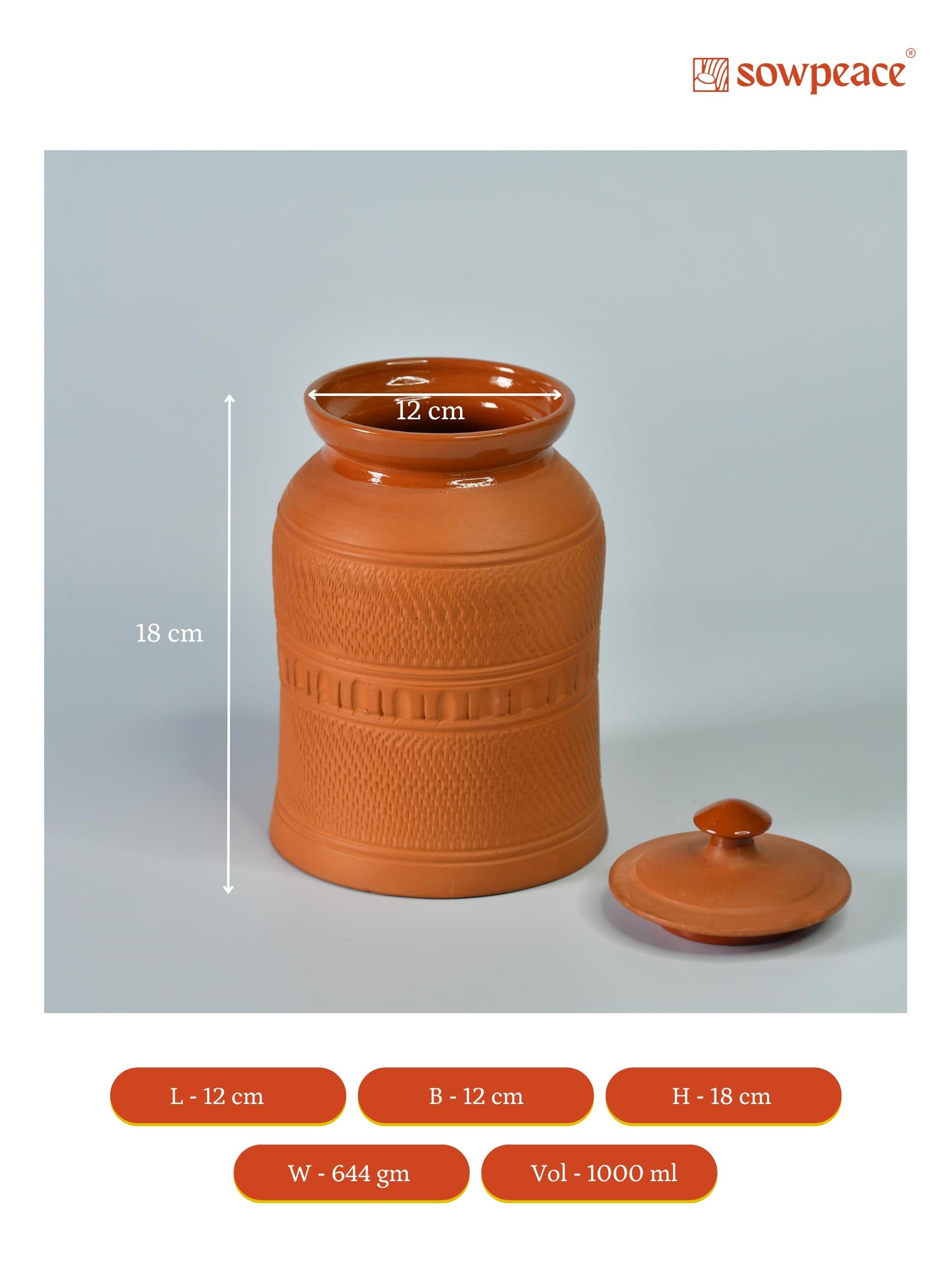 Mayii - Premium Large Terracotta Storage Jar with Lid