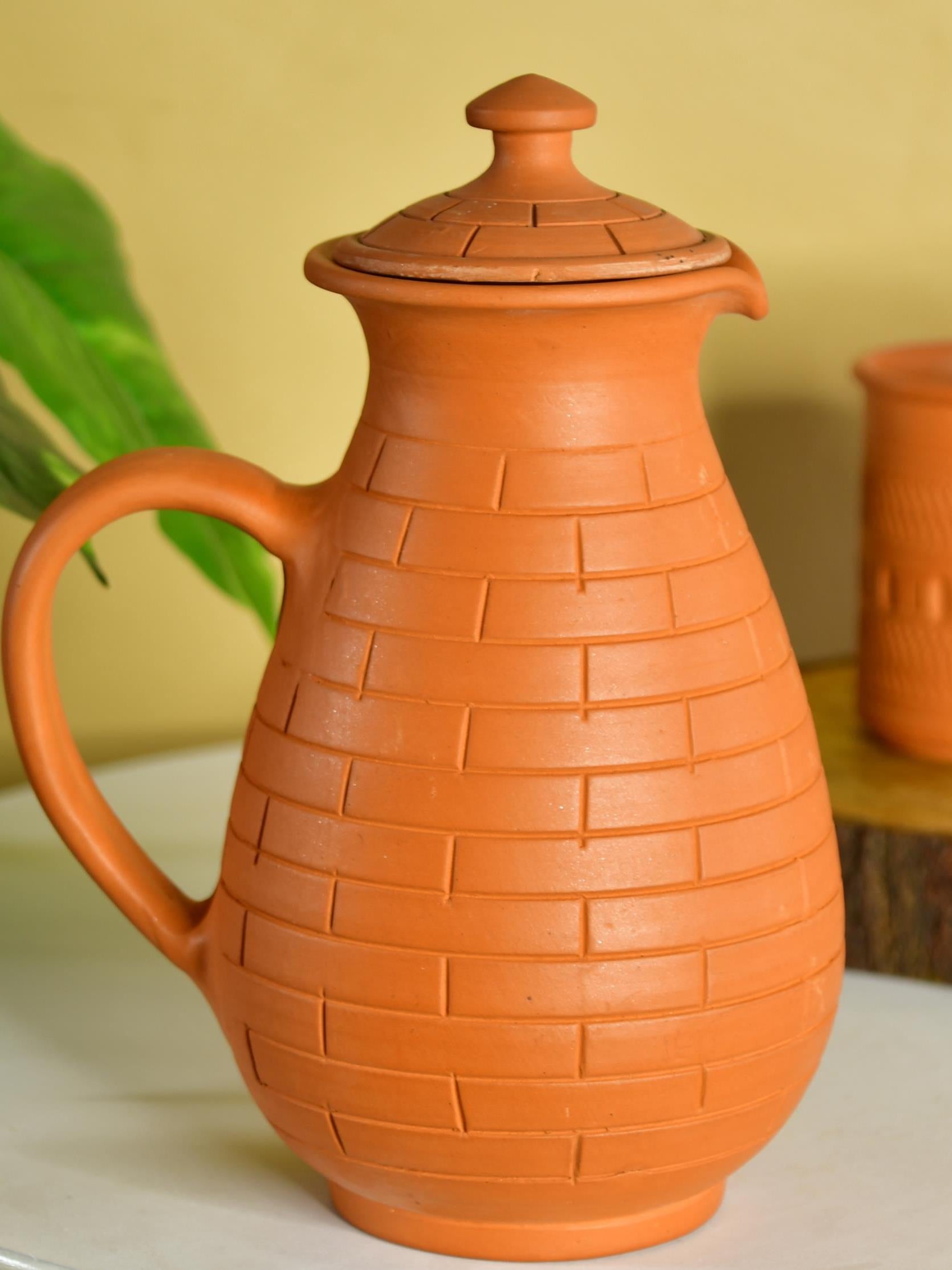 Mayii - Premium Large Terracotta Jug for Water and Drinks