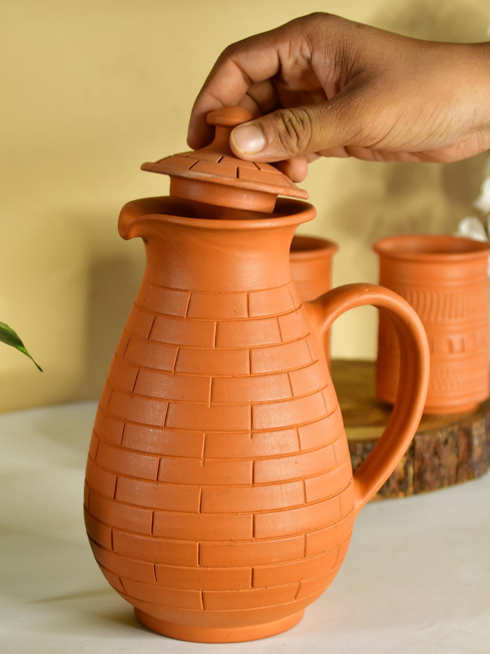 Mayii - Premium Large Terracotta Jug for Water and Drinks