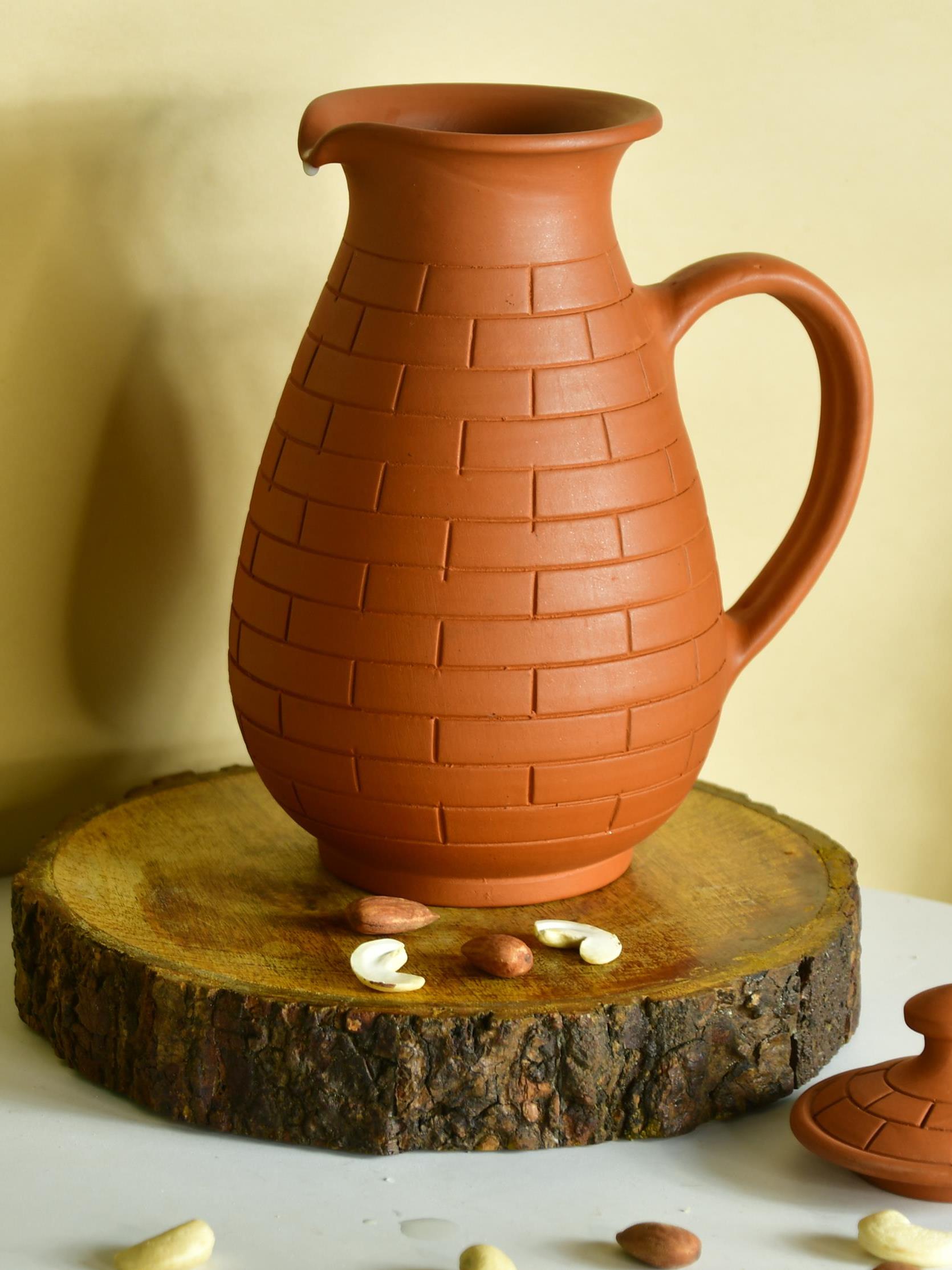 Mayii - Premium Large Terracotta Jug for Water and Drinks