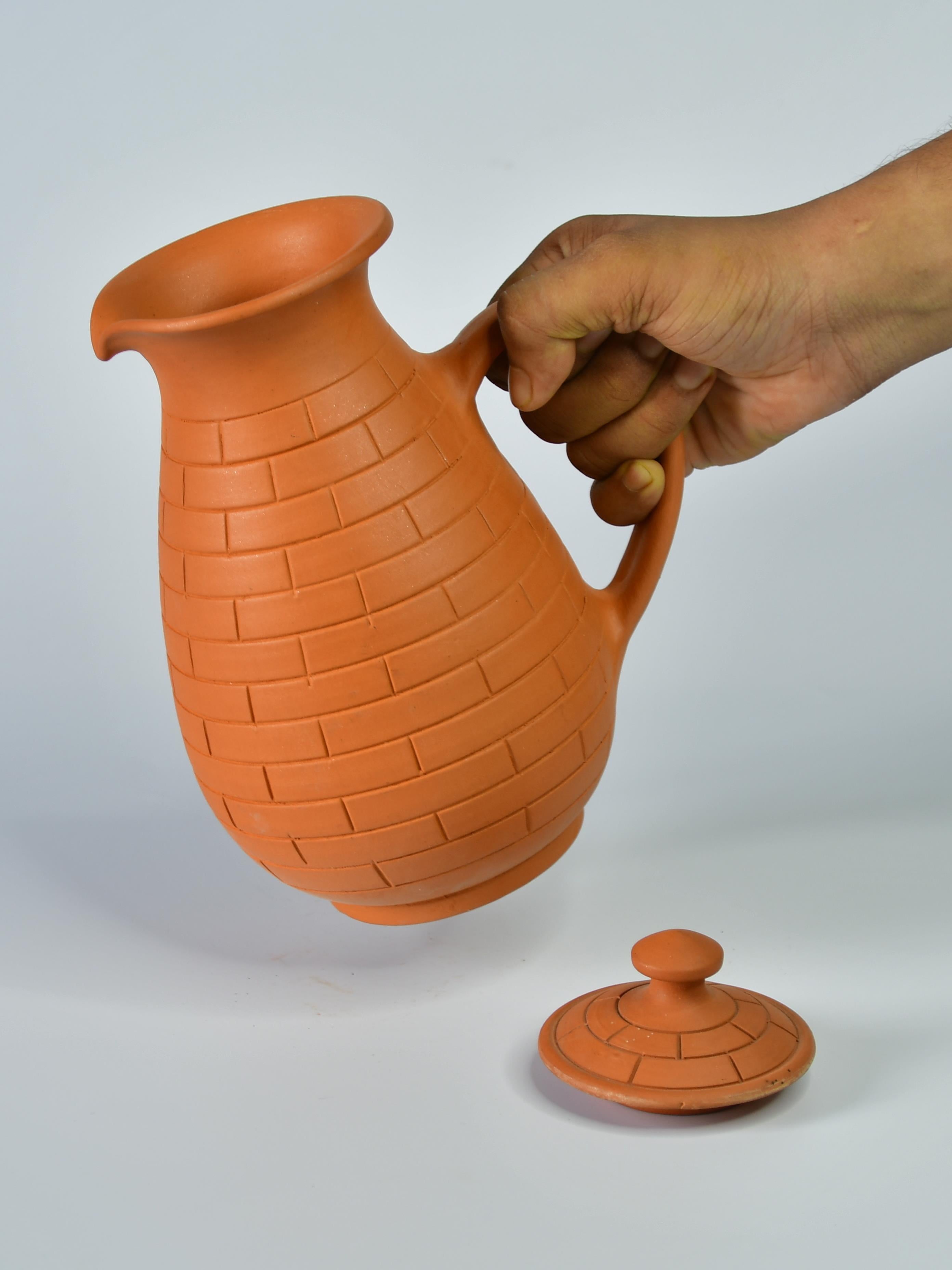 Mayii - Premium Large Terracotta Jug for Water and Drinks