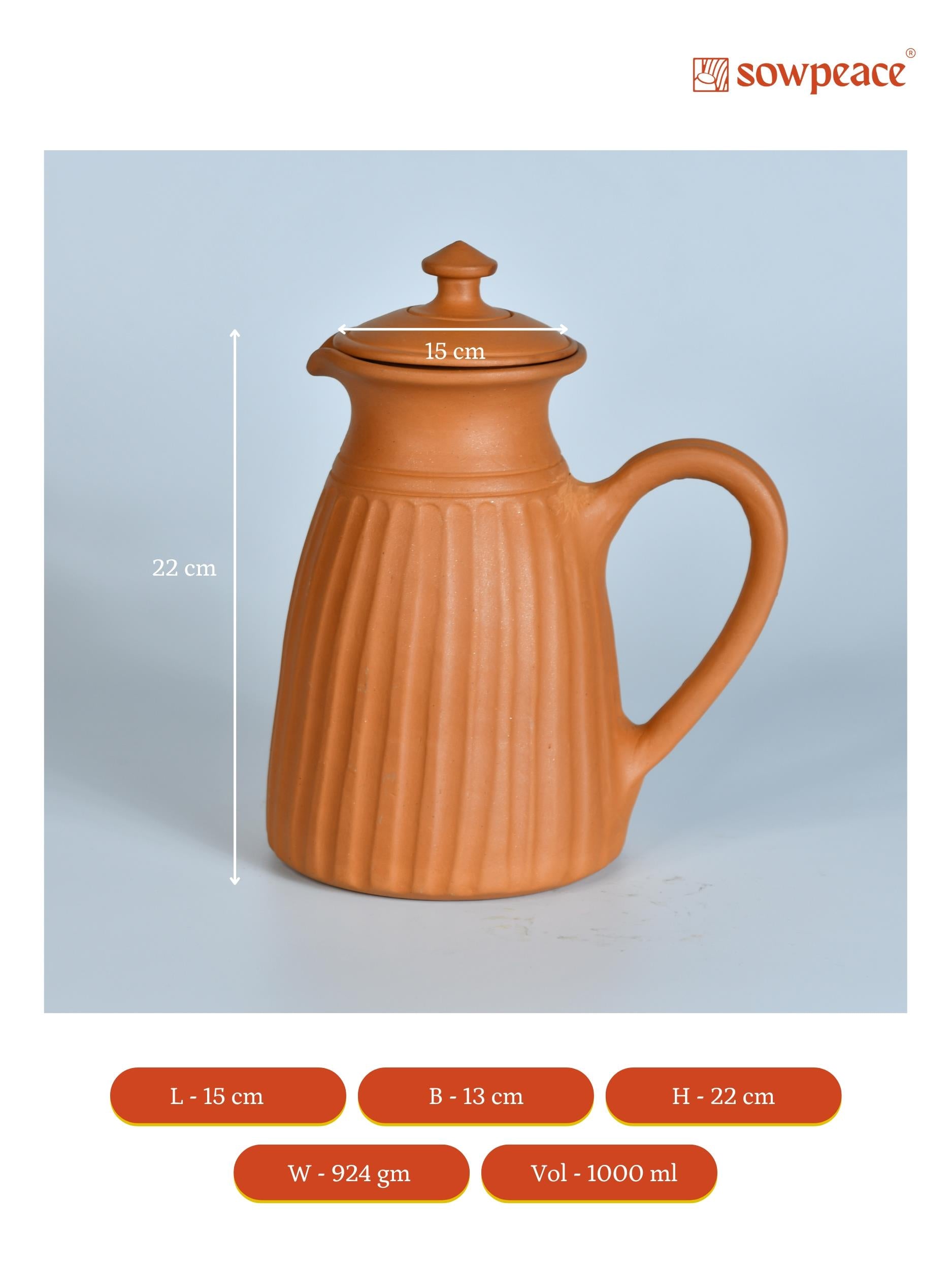 Mayii - Premium Large Terracotta flat-base Jug