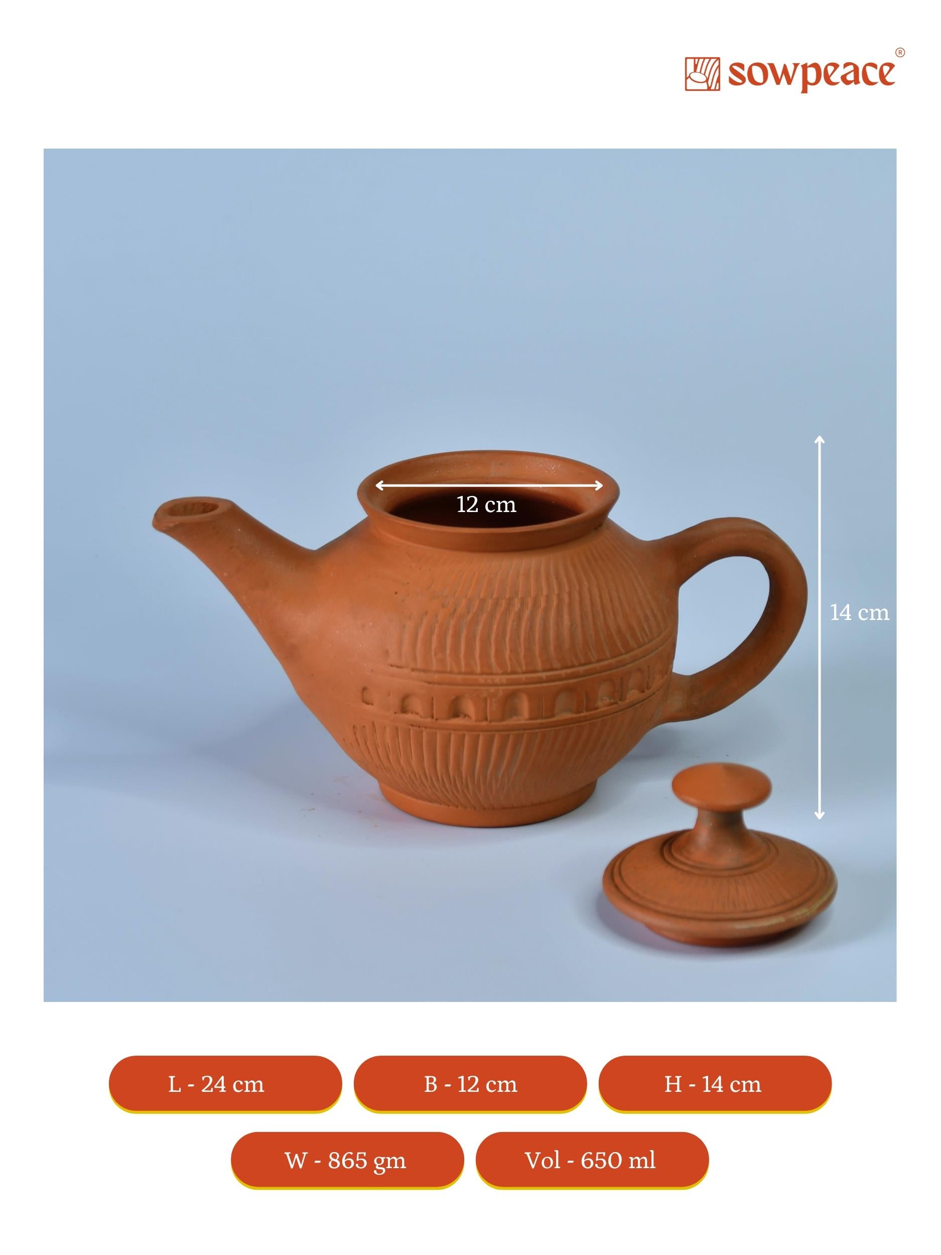 Mayii - Premium Large Terracotta Kettle for Tea and Coffee