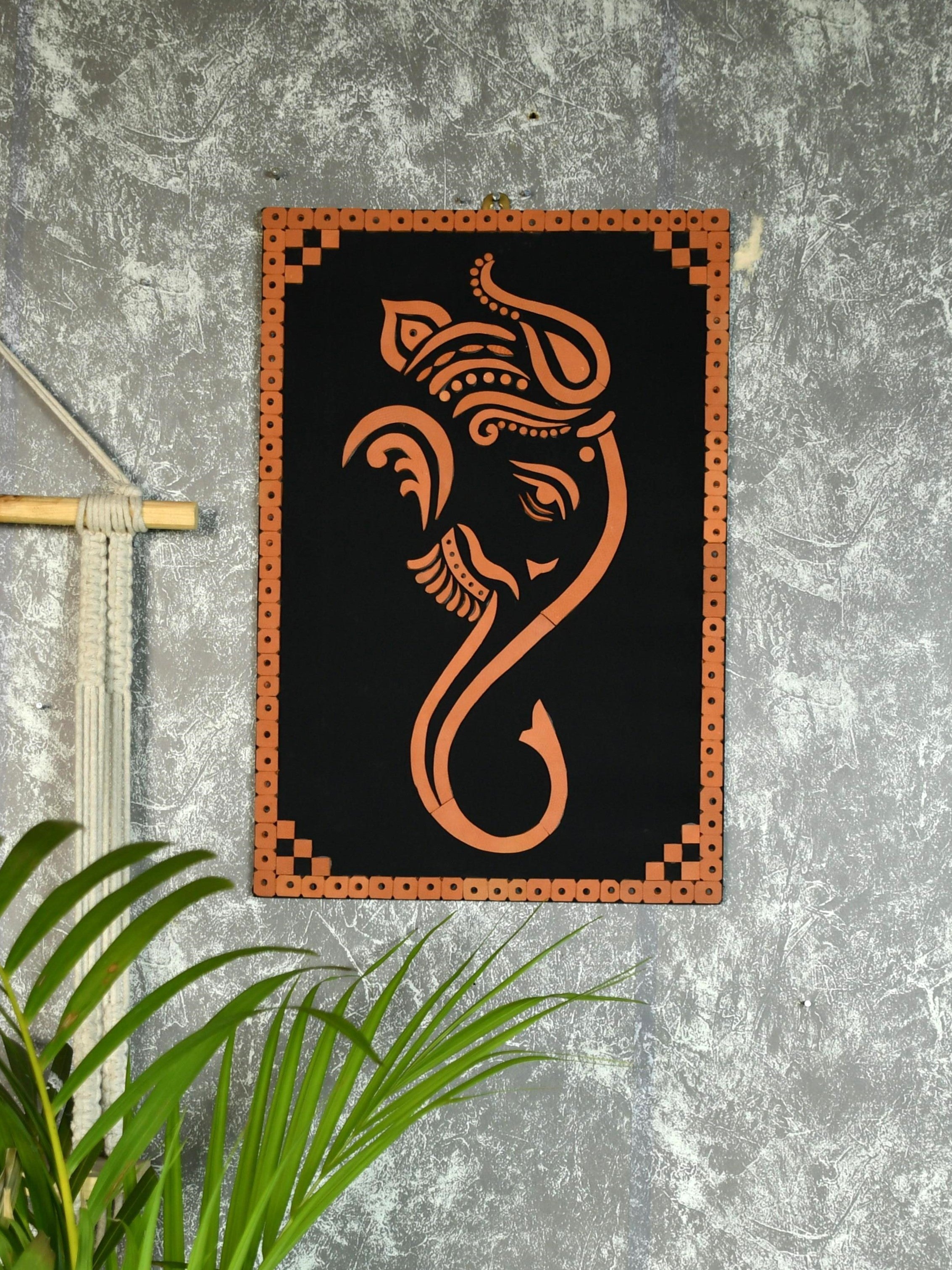 Mayii - Abstract terracotta ganesh wall decor