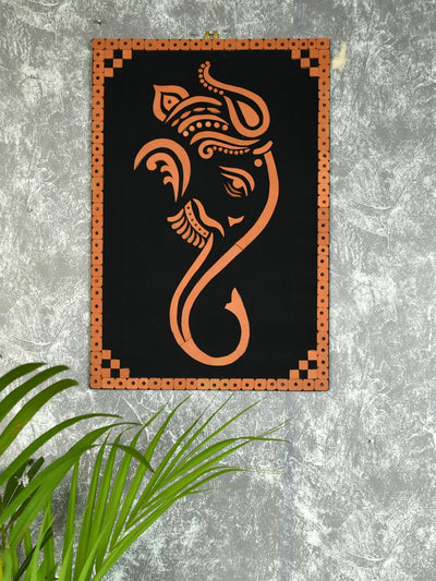 Mayii - Abstract terracotta ganesh wall decor