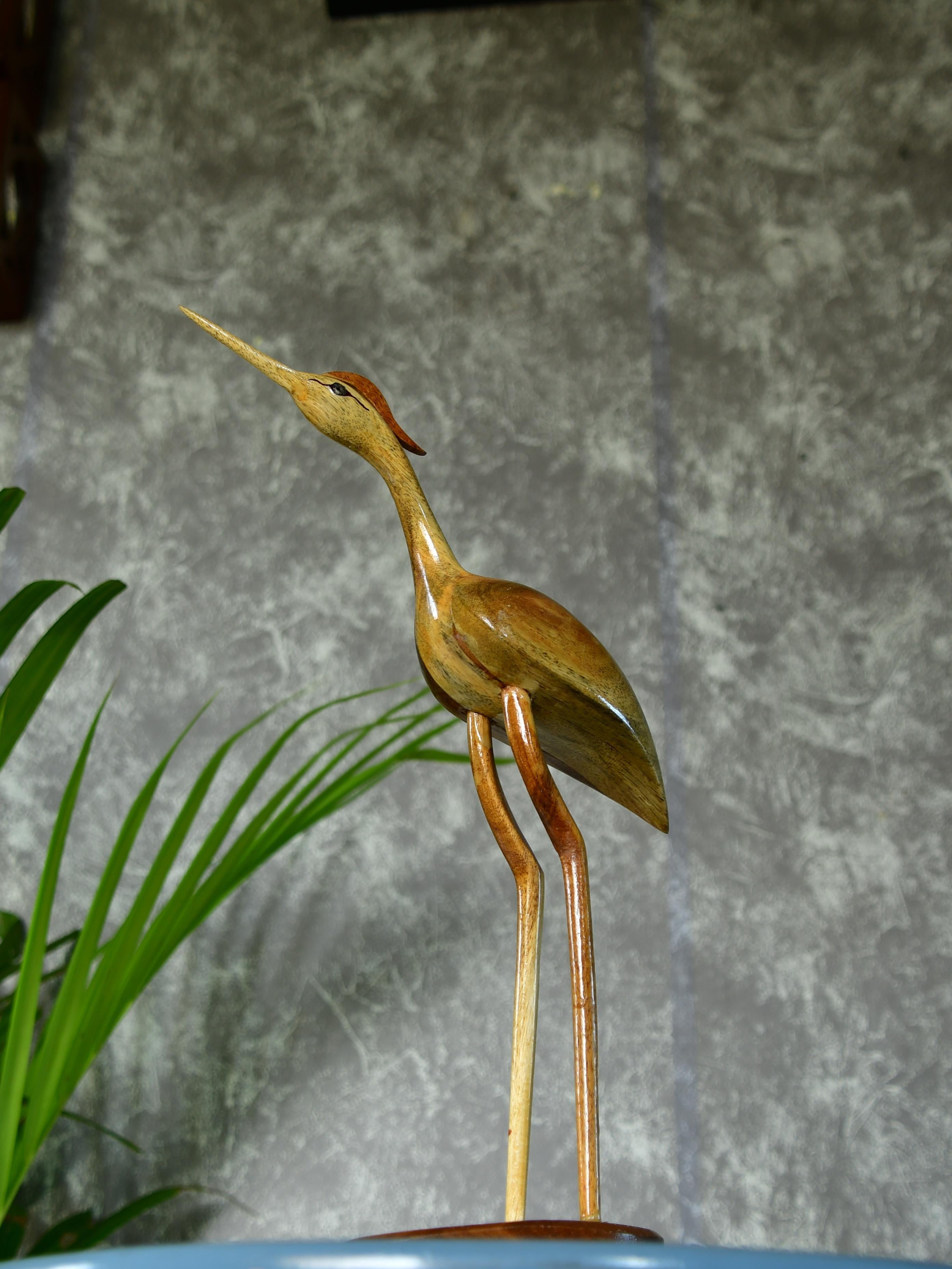 Mayii - Elegant Wooden Carved Flamingo Sculpture: Premium Abstract Decor Accent