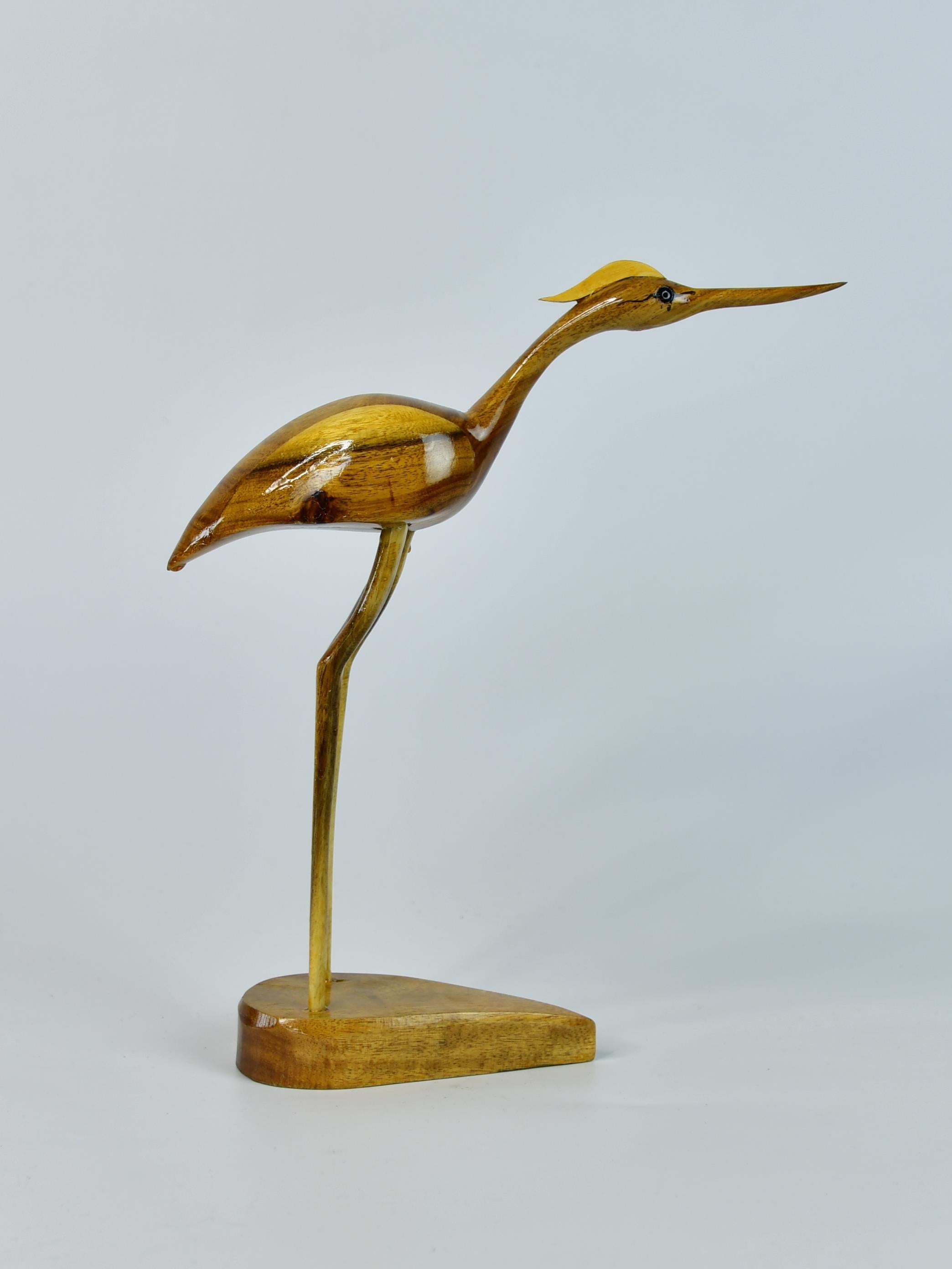 Mayii - Elegant Wooden Carved Flamingo Sculpture: Premium Abstract Decor Accent