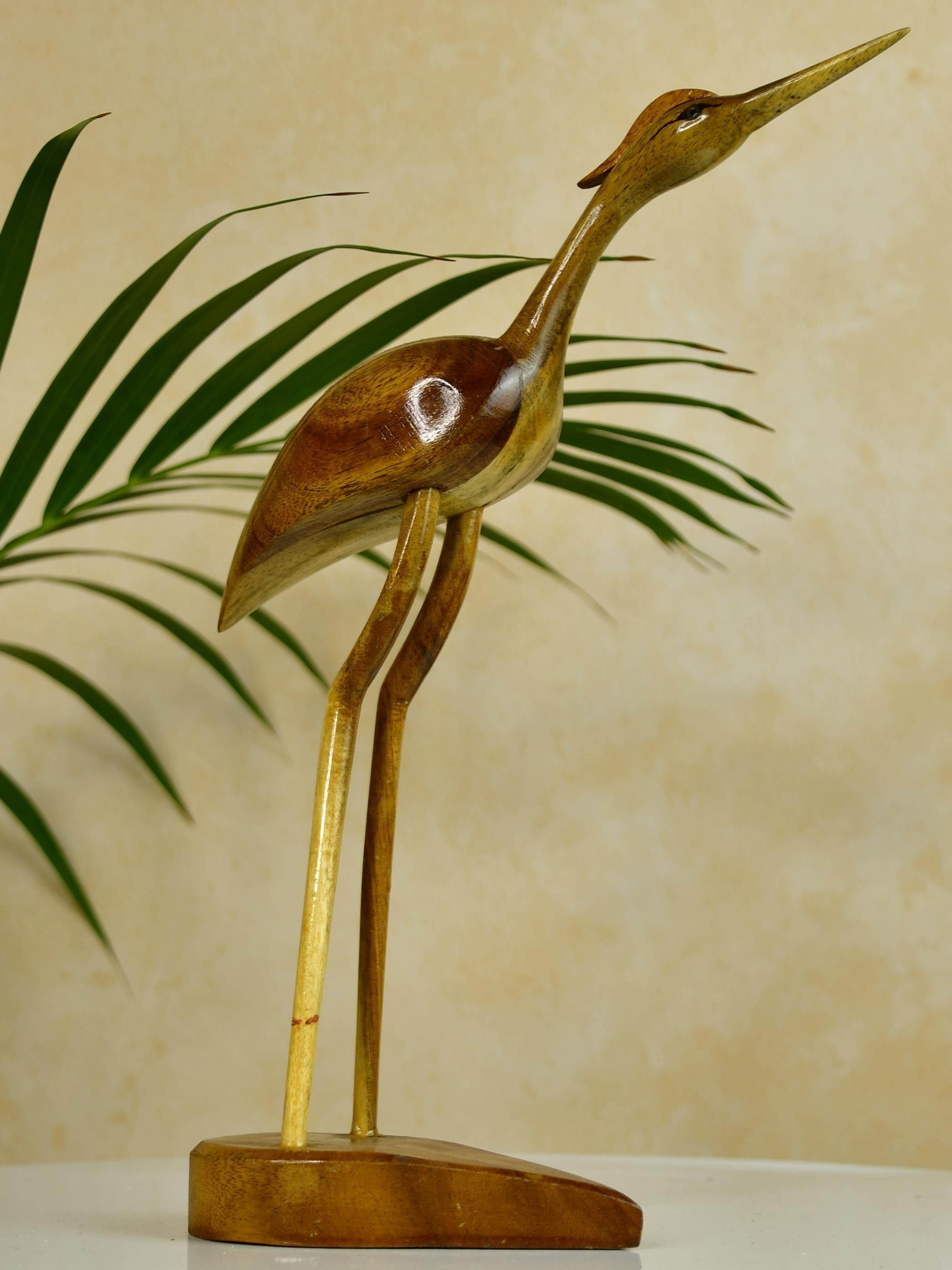 Mayii - Elegant Wooden Carved Flamingo Sculpture: Premium Abstract Decor Accent