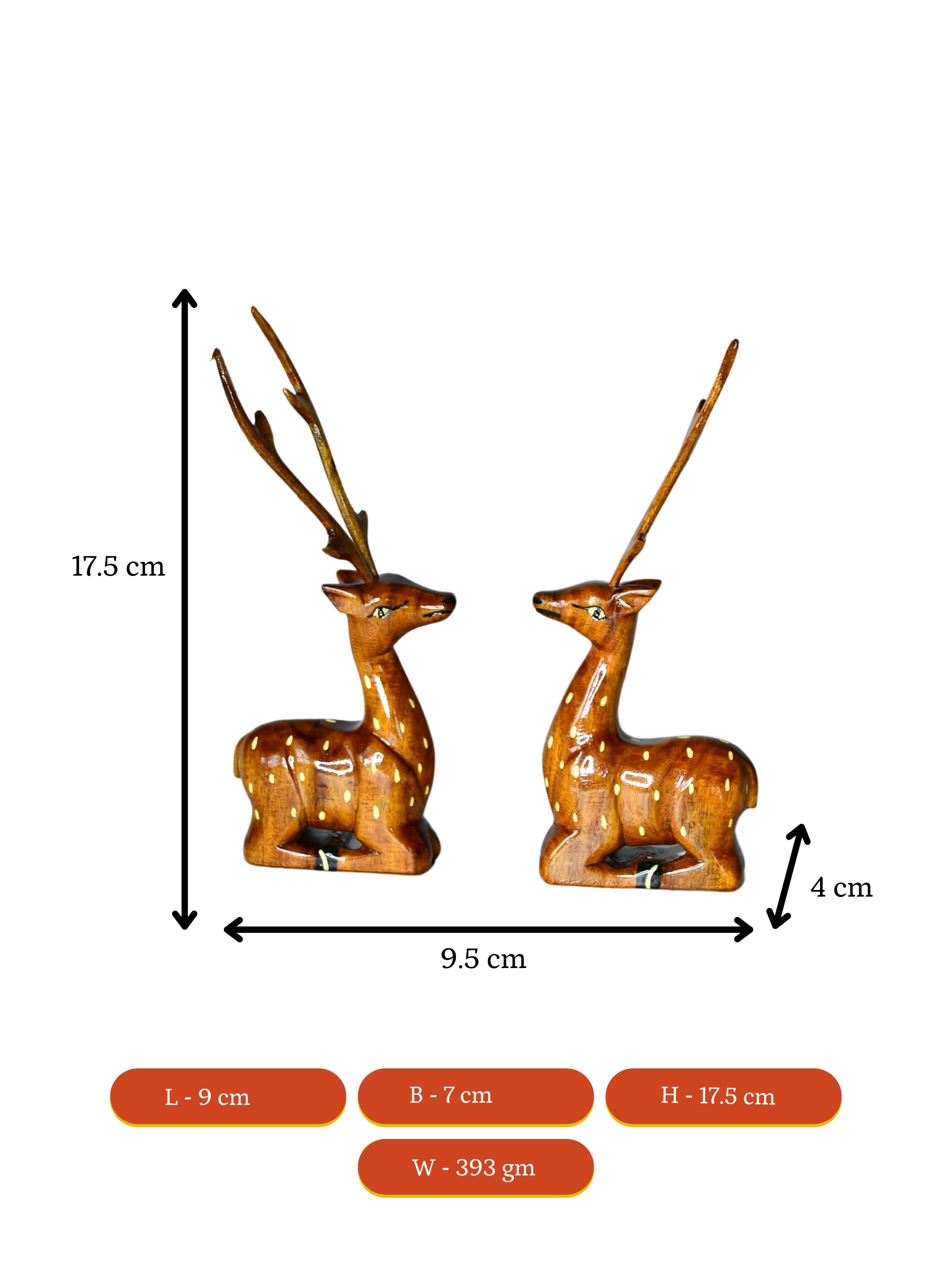 Mayii - Pair of wooden sitting deer