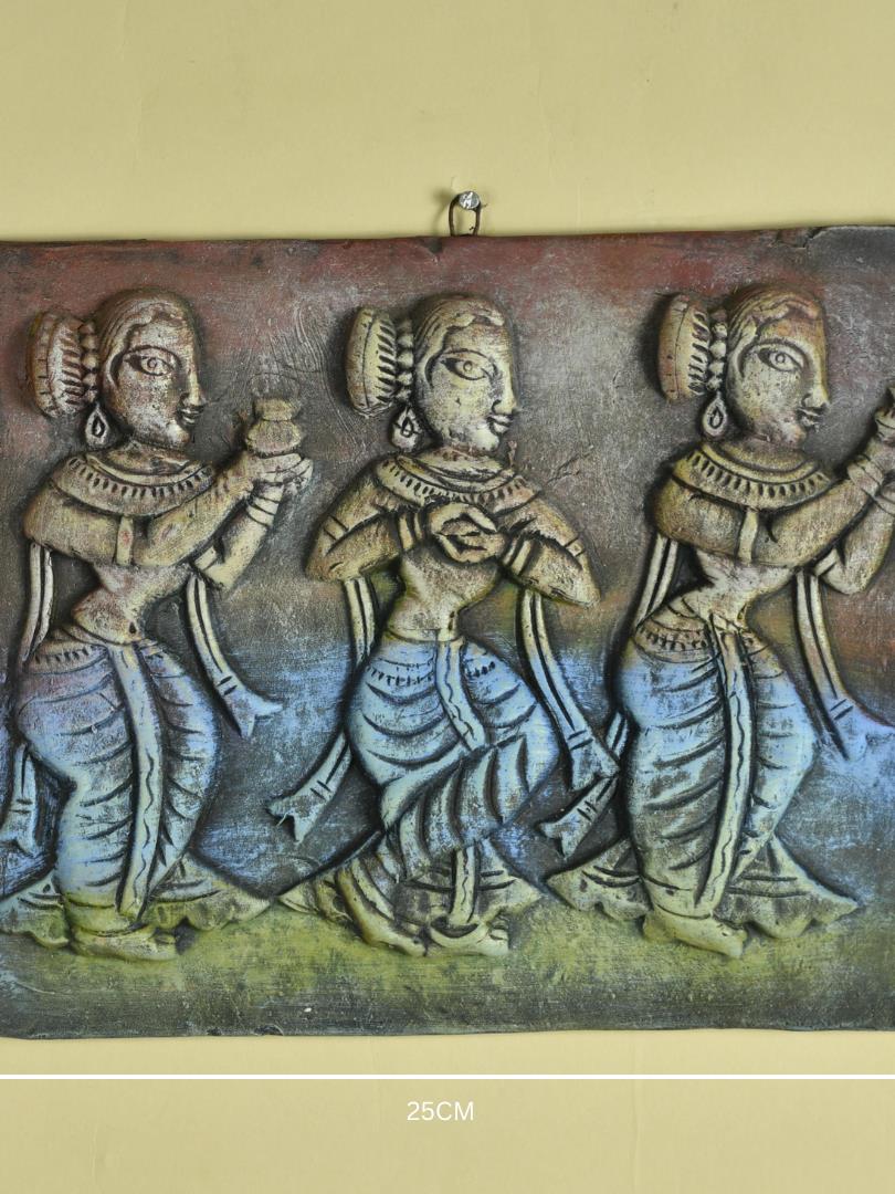 Mayii - Premium Terracotta Abstract Three Women Wall Art